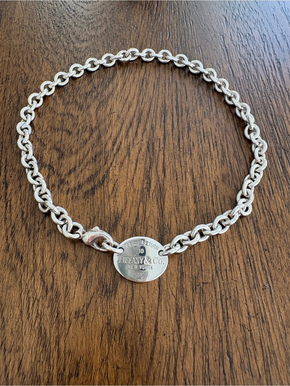 Tiffany & Co. Silver Return to Tiffany Oval Tag Necklace